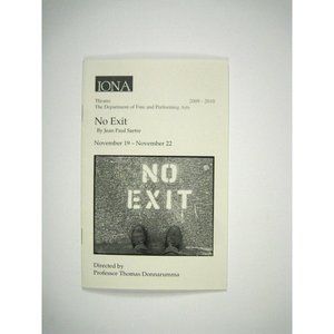 No Exit Show Program 2009 Iona Department Performing Arts New York Theatre
